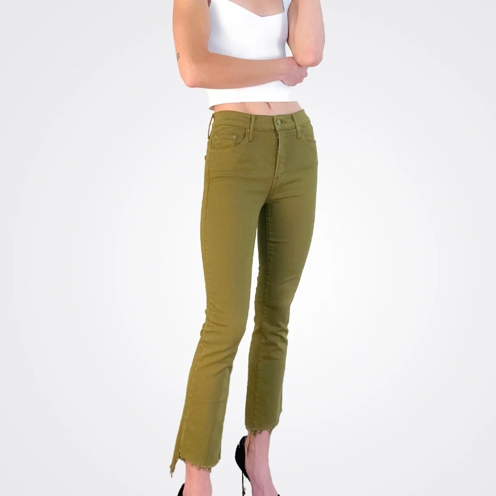 MOTHER The Insider Crop Step Fray Play Date- Fir Green - 27